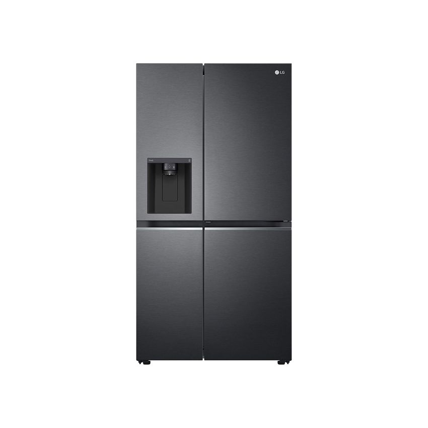 LG Side by Side Refrigerator, UvnanoTM, Door Cooling, Multi AirFlow, Smart ThinQ, Matte Black Steel