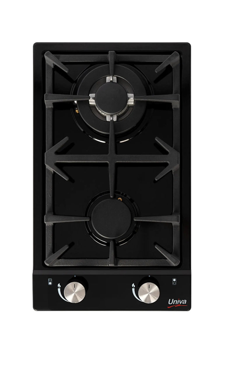 Univa 2 Burner Gas Hob Black UGH02B