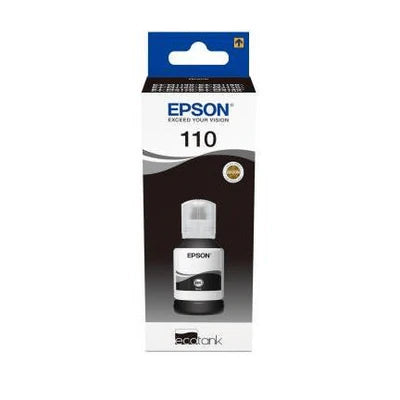 Epson 110 Ink Bottle Black EcoTank Original 120ml Single-pack C13T03P14A