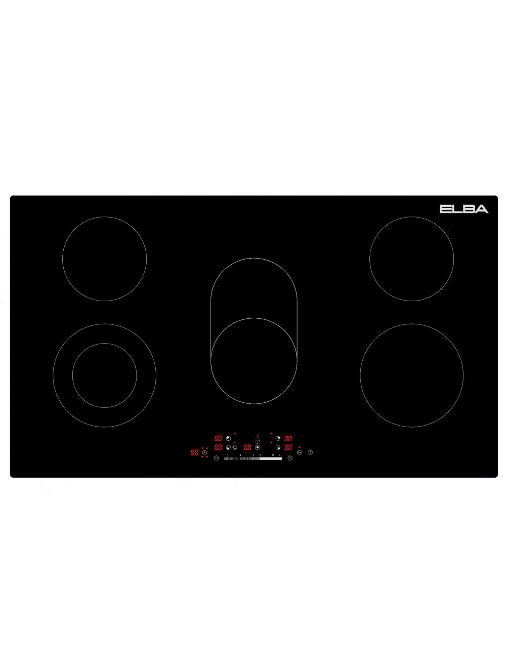 ELBA CLASSIC 90CM 5 ZONE CERAN HOB- BLACK