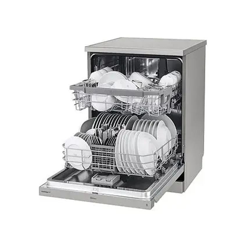 LG Quad Wash Steam, 14 Place ,Direct Drive- Platinum Silver