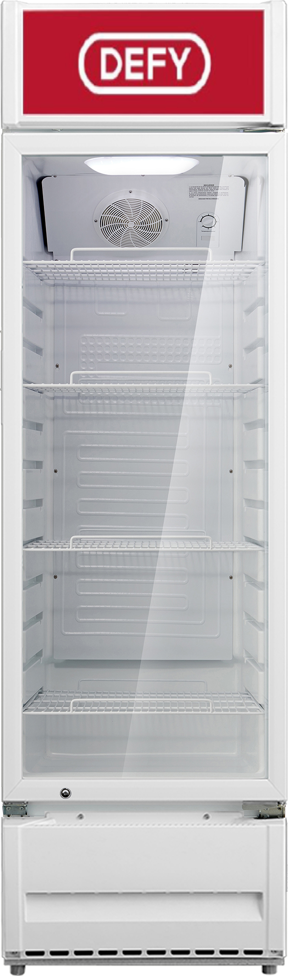 Defy 309L Commercial Cooler - White with Transparent Glass Door